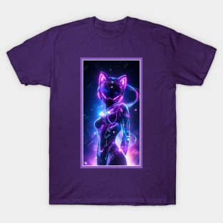 Anime Cute Cat Girl | Sci-Fi Manga Girl Anime Art T-Shirt